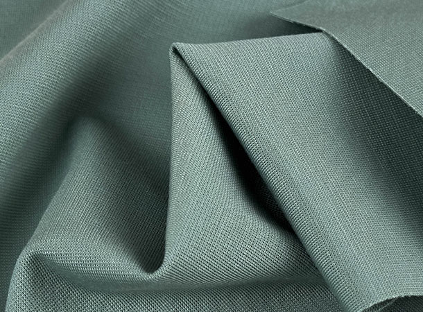 Grey Ponte Roma Raw Knit Fabric